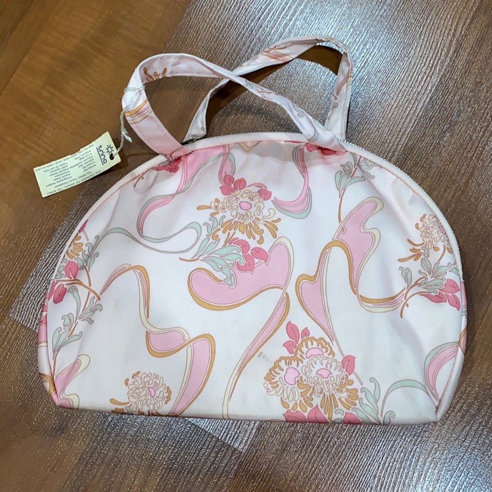 Vintage pink travel cosmetic bag